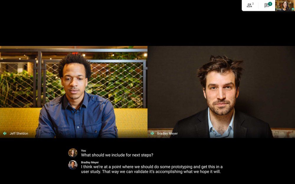 captions on Google Meet